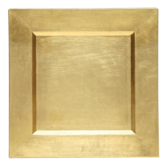 GOLD SQUARE CHARGER PLATE 13"D  12  PC SET