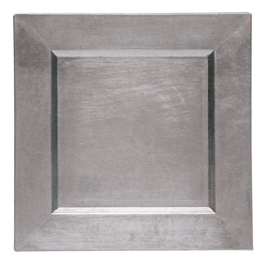 SILVER SQUARE CHARGER PLATE 13"D  12  PC SET