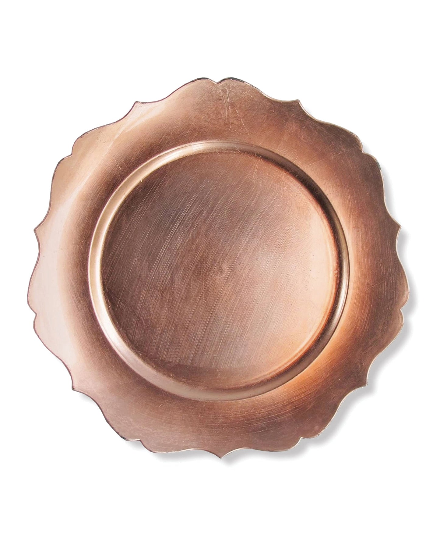 ROSE GOLD CHARGER SCALLOP SET OF 12,   13"D
