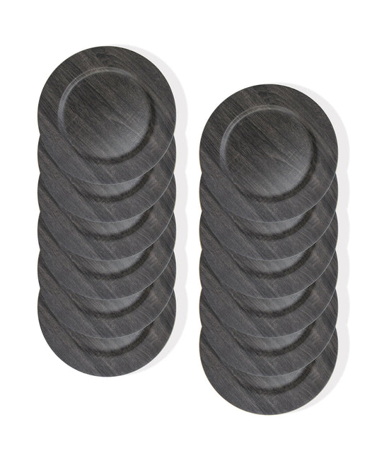 POPLAR DARK GRAY CHARGER PLATES SET OF 12,  13"D