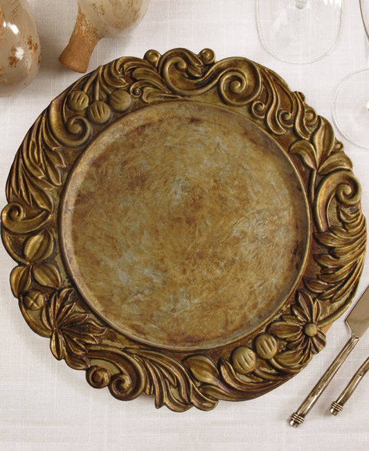 CANTERA GOLD CHARGER PLATES SET OF 4 14"D