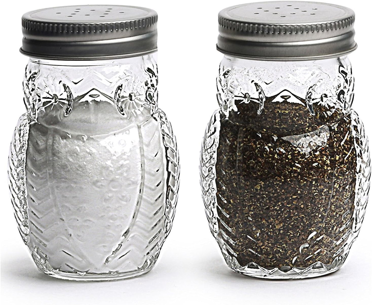 HOOT SET OF 2 OWL SALT & PEPPER SHAKERS 5oz, in REMAILER