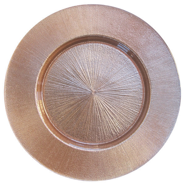 Rose Gold Glass Charger Plate 13"