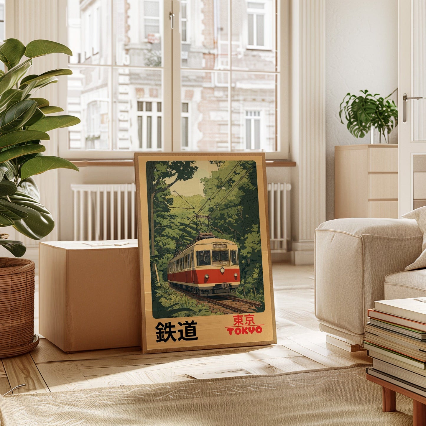 Retro Tokyo Railway Poster – Japanese Train Wall Art, Vintage Travel Print