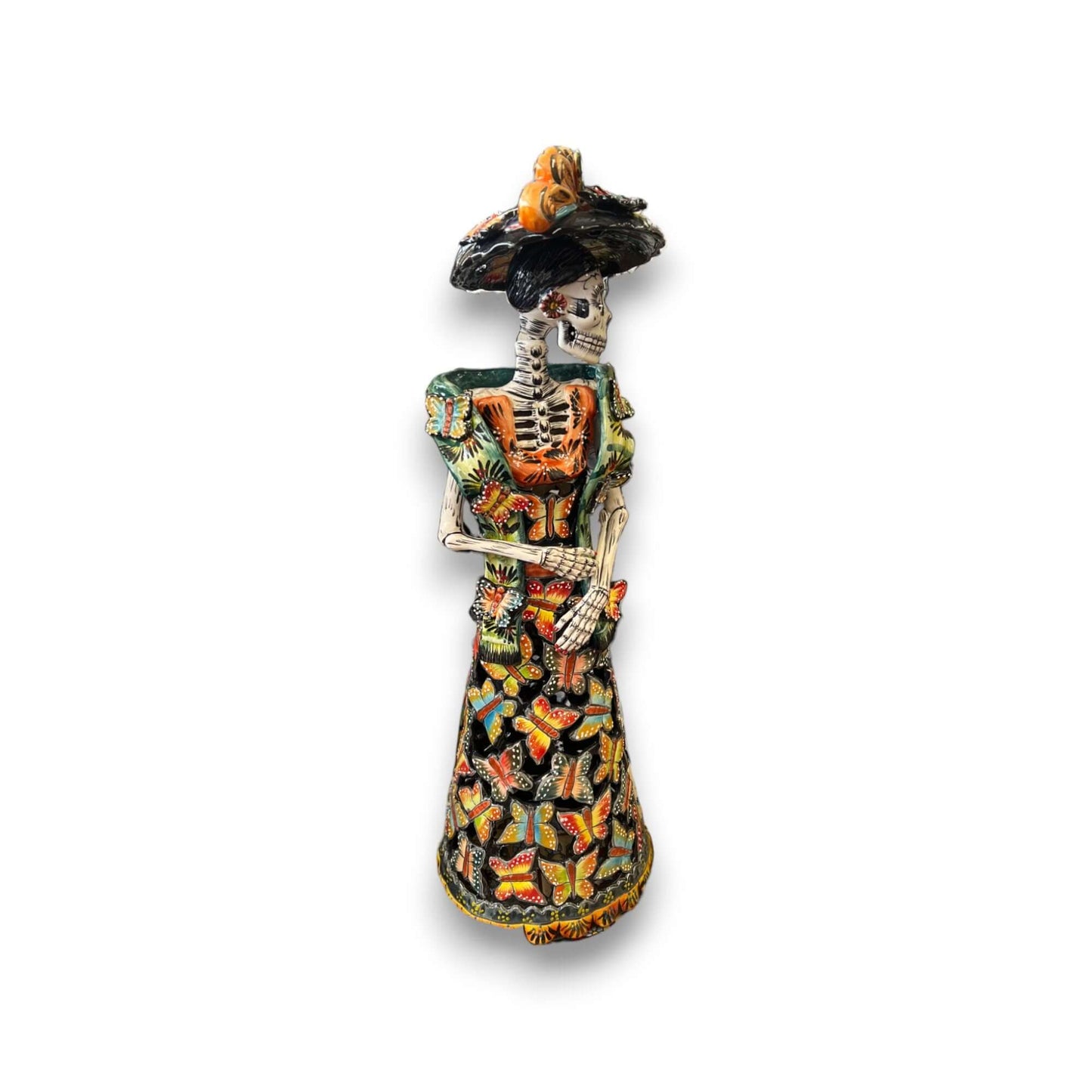 Talavera Day of the Dead Pottery | 27-Inch Tall Skeleton Woman