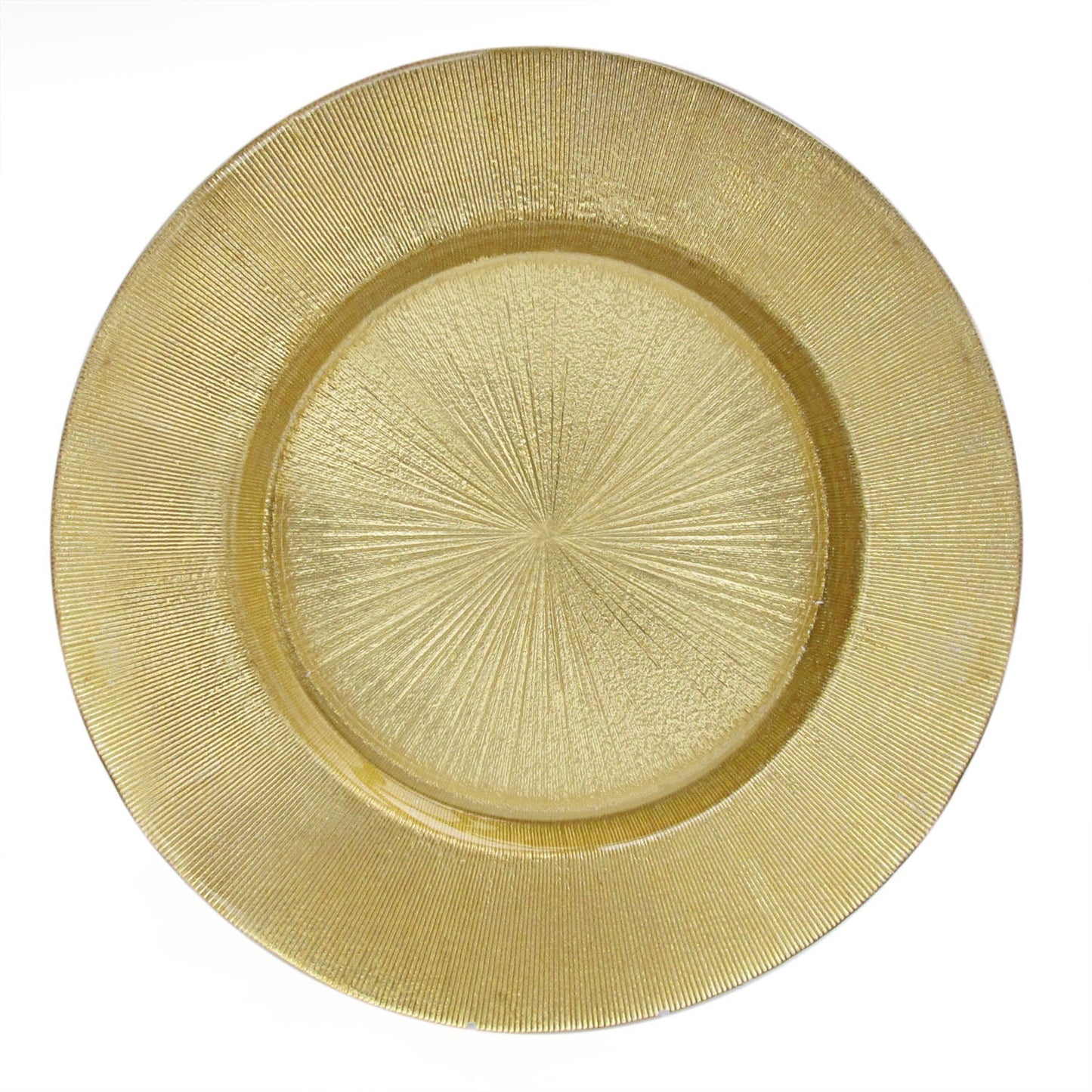 Light Gold Antique Glass Charger Plate 13"D