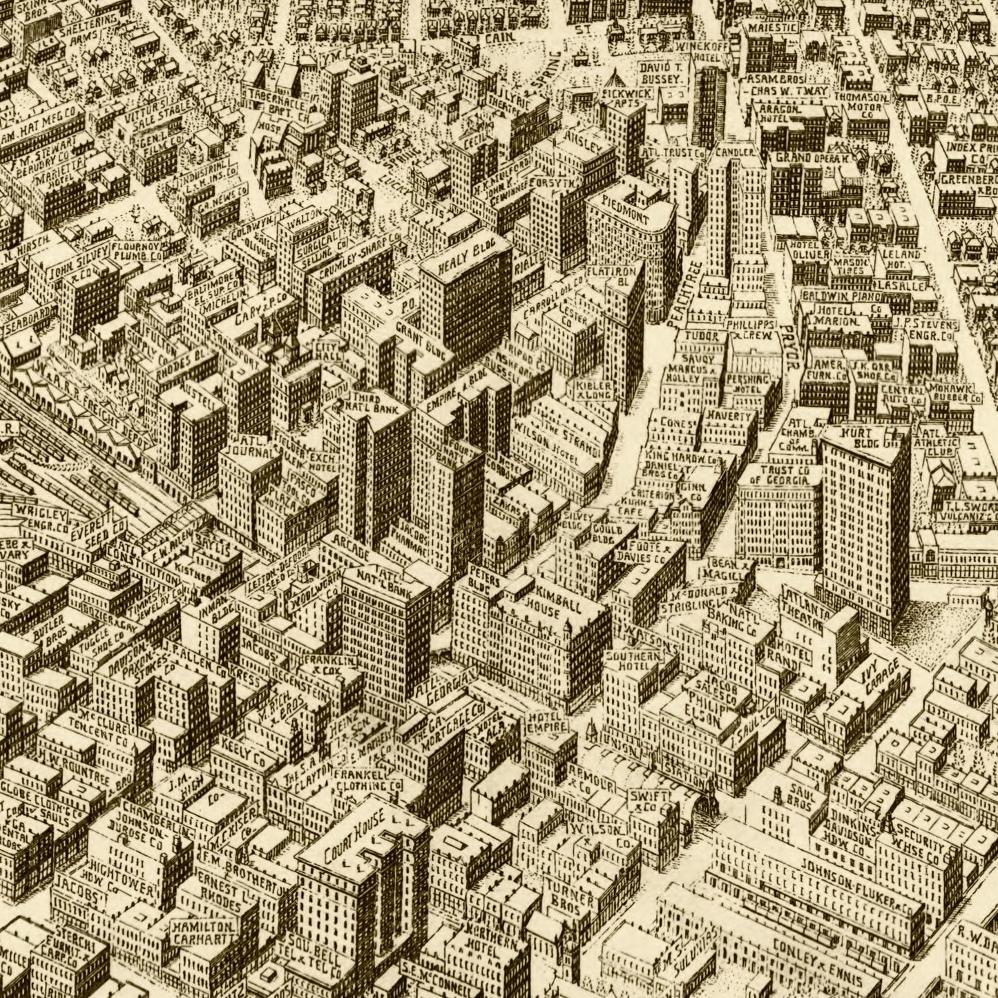 Vintage Map of Atlanta, Georgia 1919