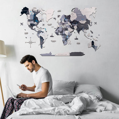2D Wooden World Map Nordik