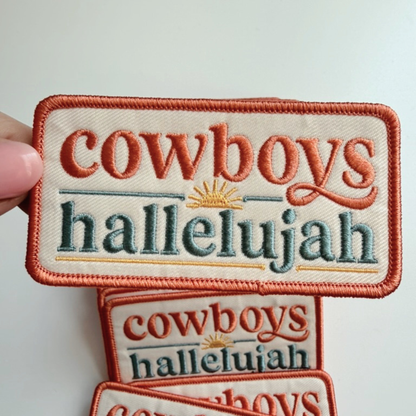 3.5" Cowboys hallelujah -  Embroidered Hat Patch
