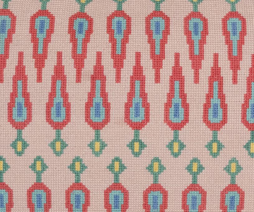 Hand Embroidered Cross-Stitch Pillow Cover 14" x 20"