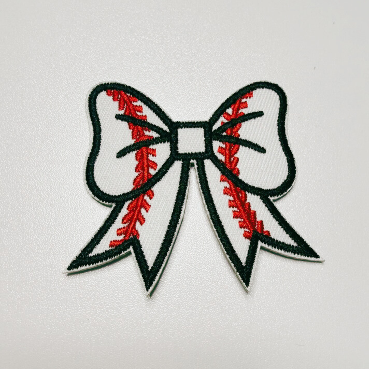 2.5" Baseball Bow - Embroidered Hat Patch