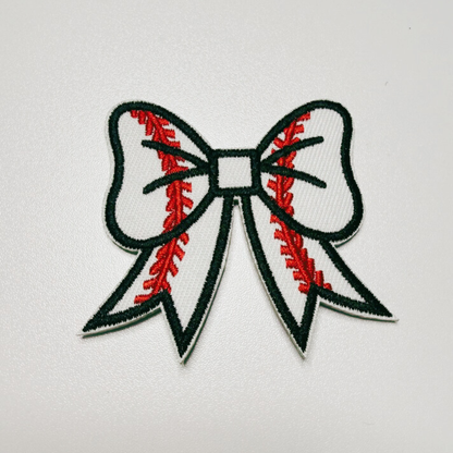 2.5" Baseball Bow - Embroidered Hat Patch