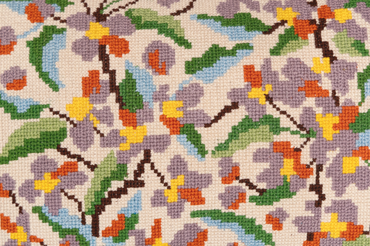 Hand Embroidered Cross-Stitch Pillow Cover 14" x 20"