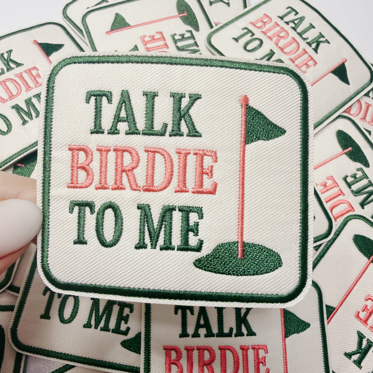 Talk Birdie To Me (3"x2.5") GOLF - Embroidered Hat Patch