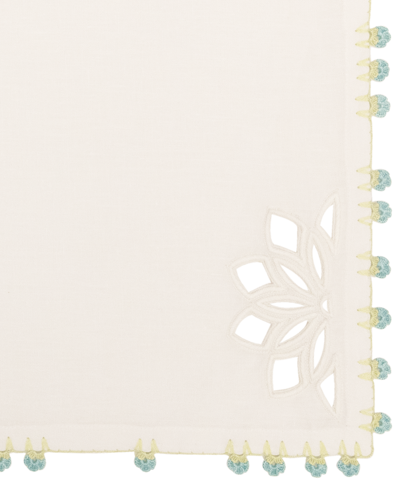 Hand Embroidered & Crochet Placemats 14" × 18" (Set of 4)