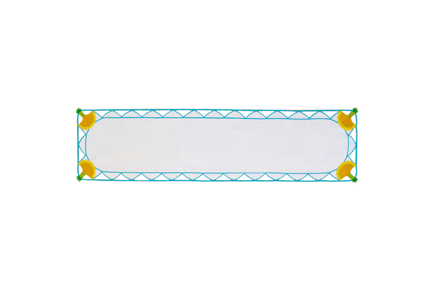 Hand Embroidered Heirloom Petals Table Runner 16.5" × 67"