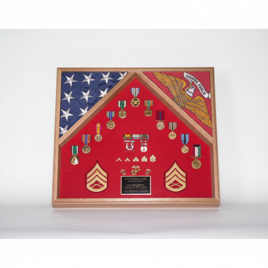 2 Flag Military Shadow Box - 3'x5' flag