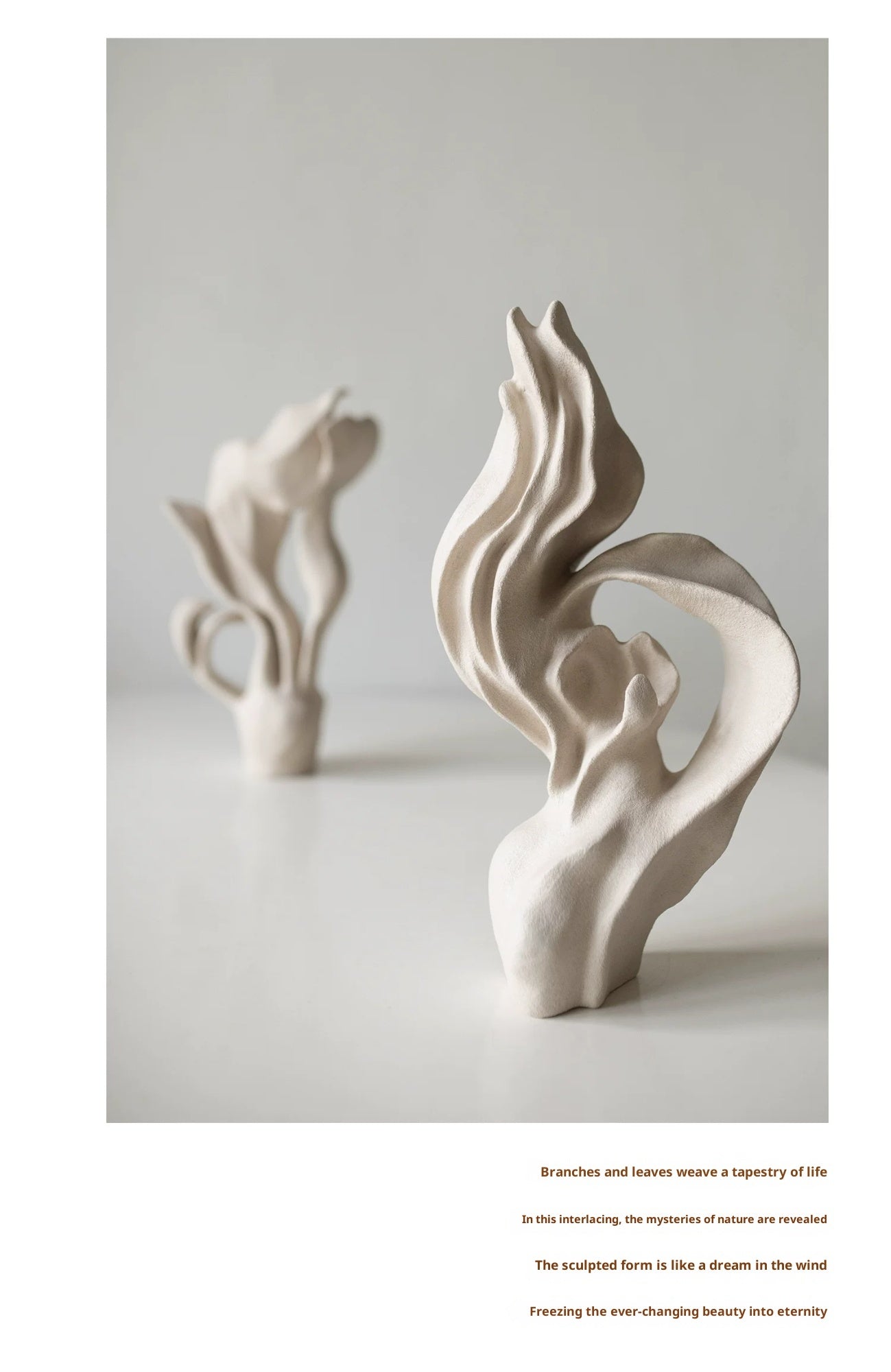 Handcrafted Wabi‑Sabi Resin Art Vase – Neutral Minimalist Sculpture