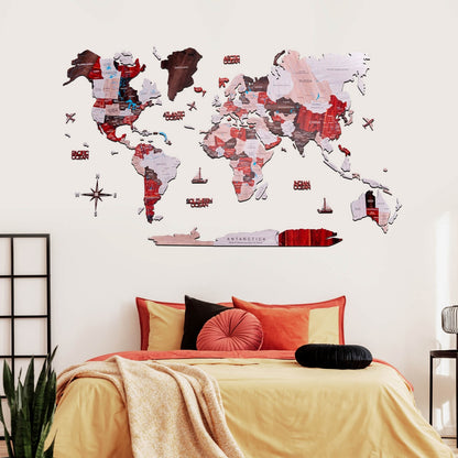 2D Wooden World Map Urban