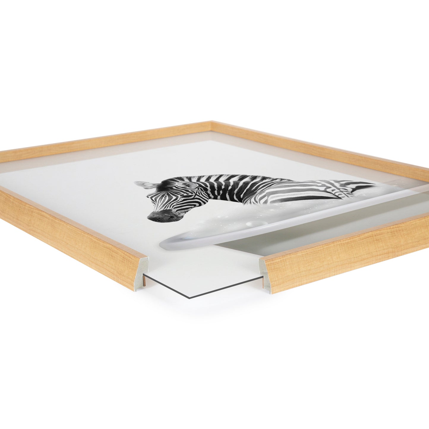 Blake Bathroom Bubble Bath Zebra Framed Printed Glass by The Creative Bunch Studio