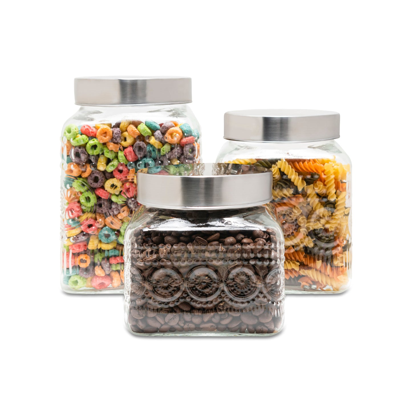 Medallion Embossed Set of 3 Canister