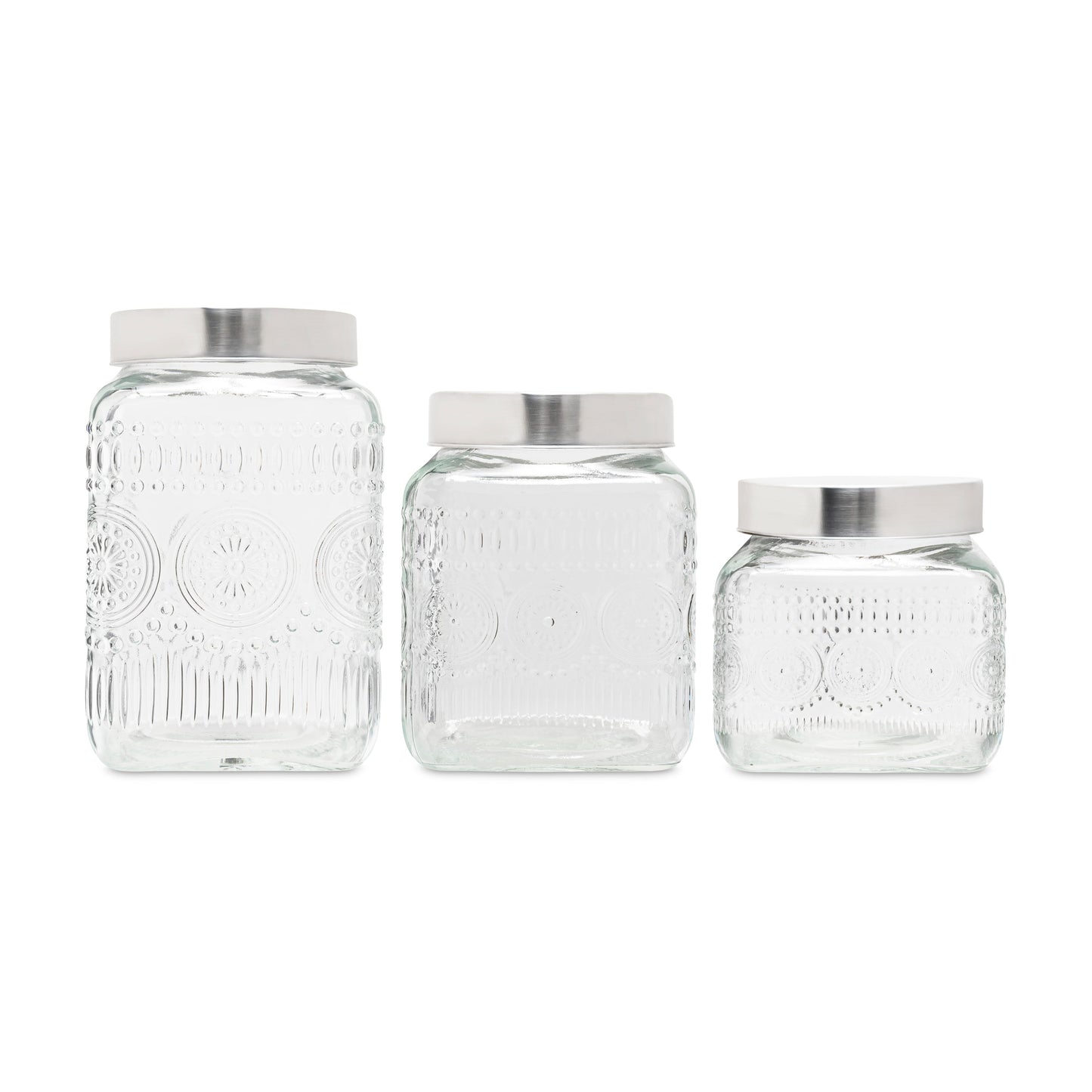 Medallion Embossed Set of 3 Canister