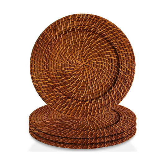 HARVEST RATTAN CHARGER SET OF 4