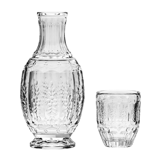 Vintage Clear Water Carafe With Tumbler 33.08oz.