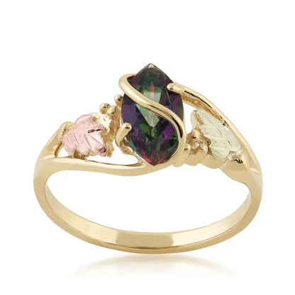 Marquise Mystic Fire Topaz - Black Hills Gold Ladies Ring