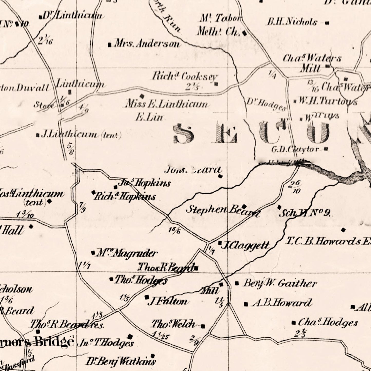 Vintage Map of Anne Arundel County, Maryland 1860