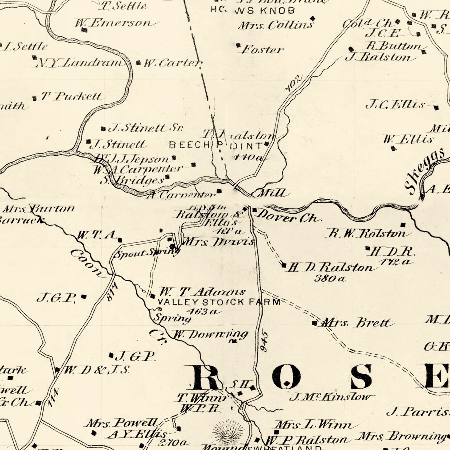 Vintage Map of Barren County, Kentucky 1879