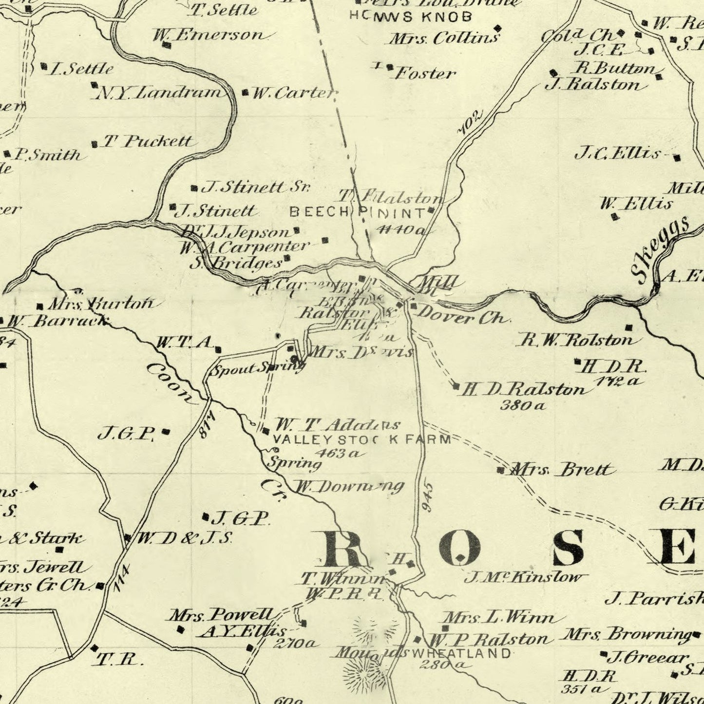 Vintage Map of Barren County, Kentucky 1879