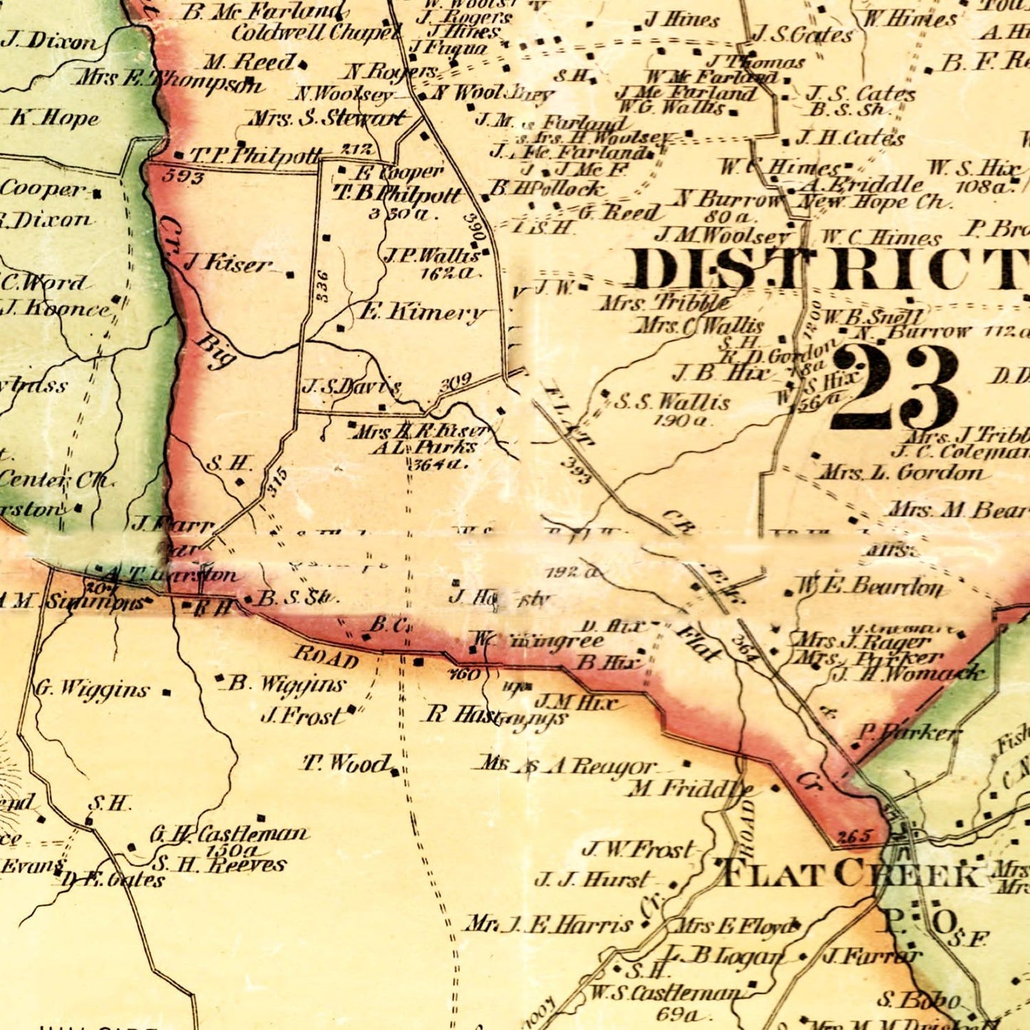 Vintage Map of Bedford County, Tennessee 1878