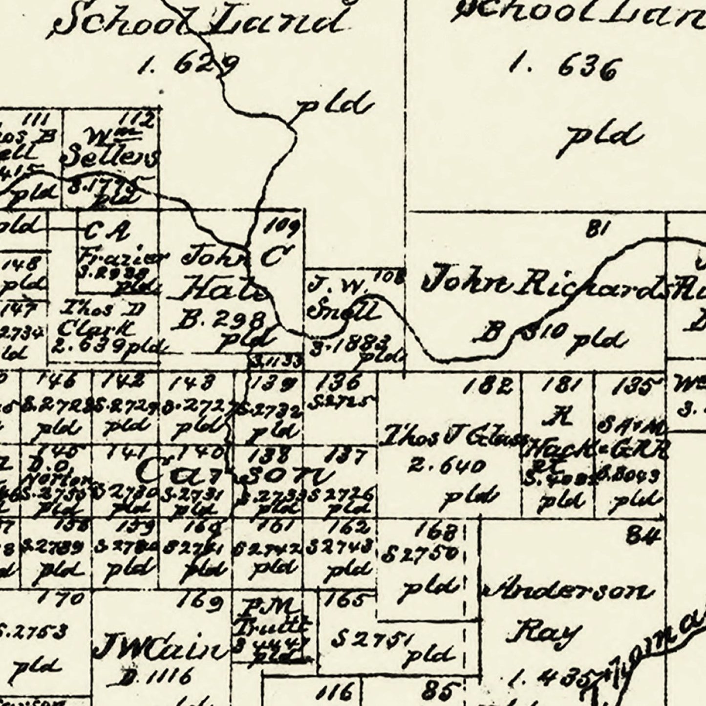 Vintage Map of Archer County, Texas 1879