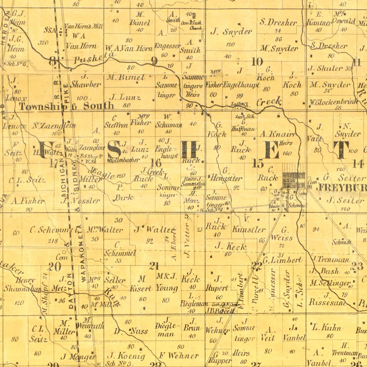 Vintage Map of Auglaize County, Ohio 1860