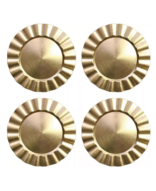 Gold Ruffled Charger Plate Set, 4 Pieces