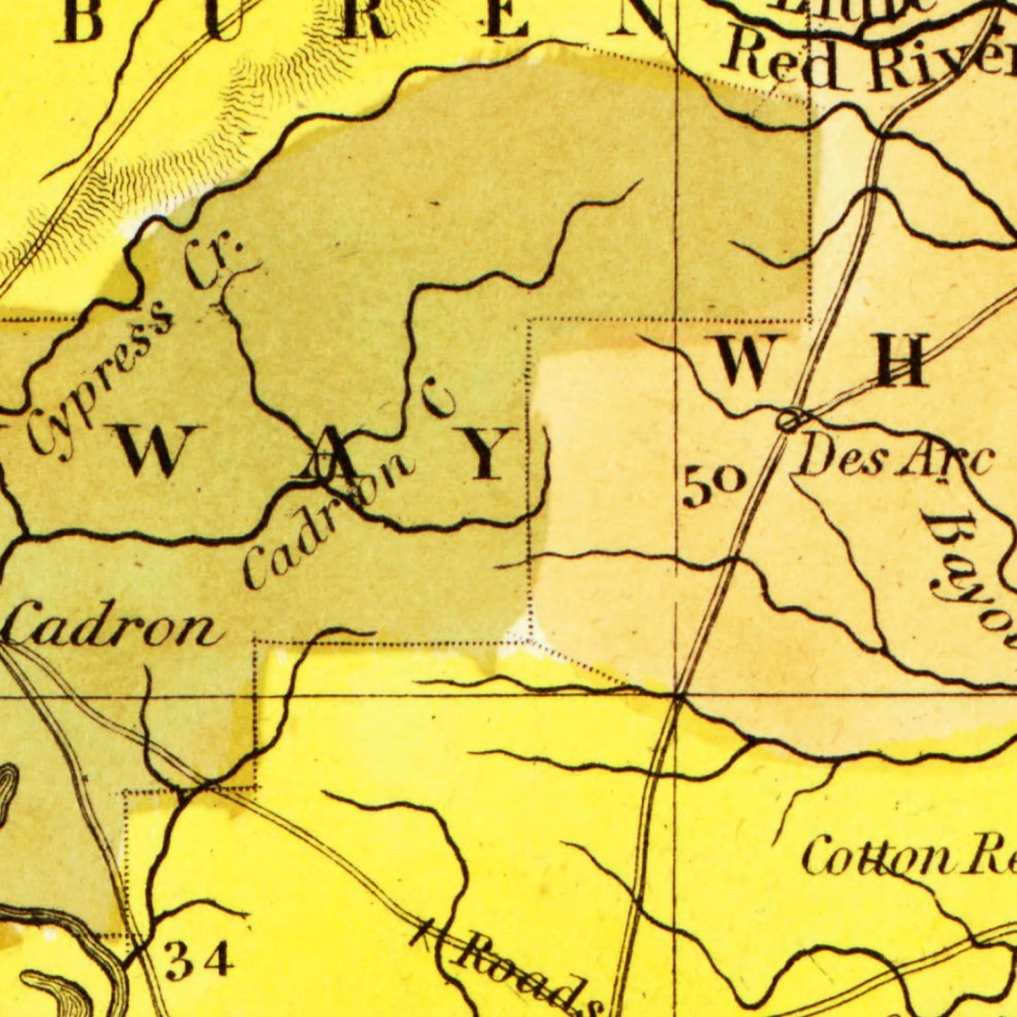 Vintage Map of Arkansas 1847