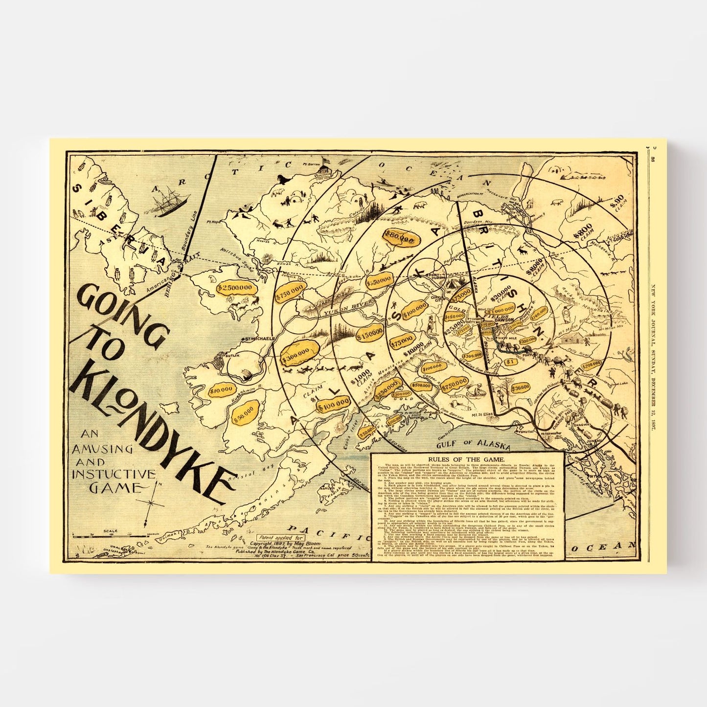 Vintage Map of Alaska 1897
