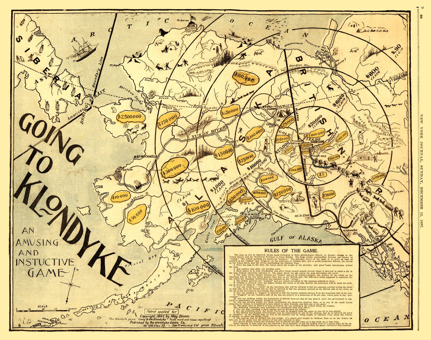 Vintage Map of Alaska 1897