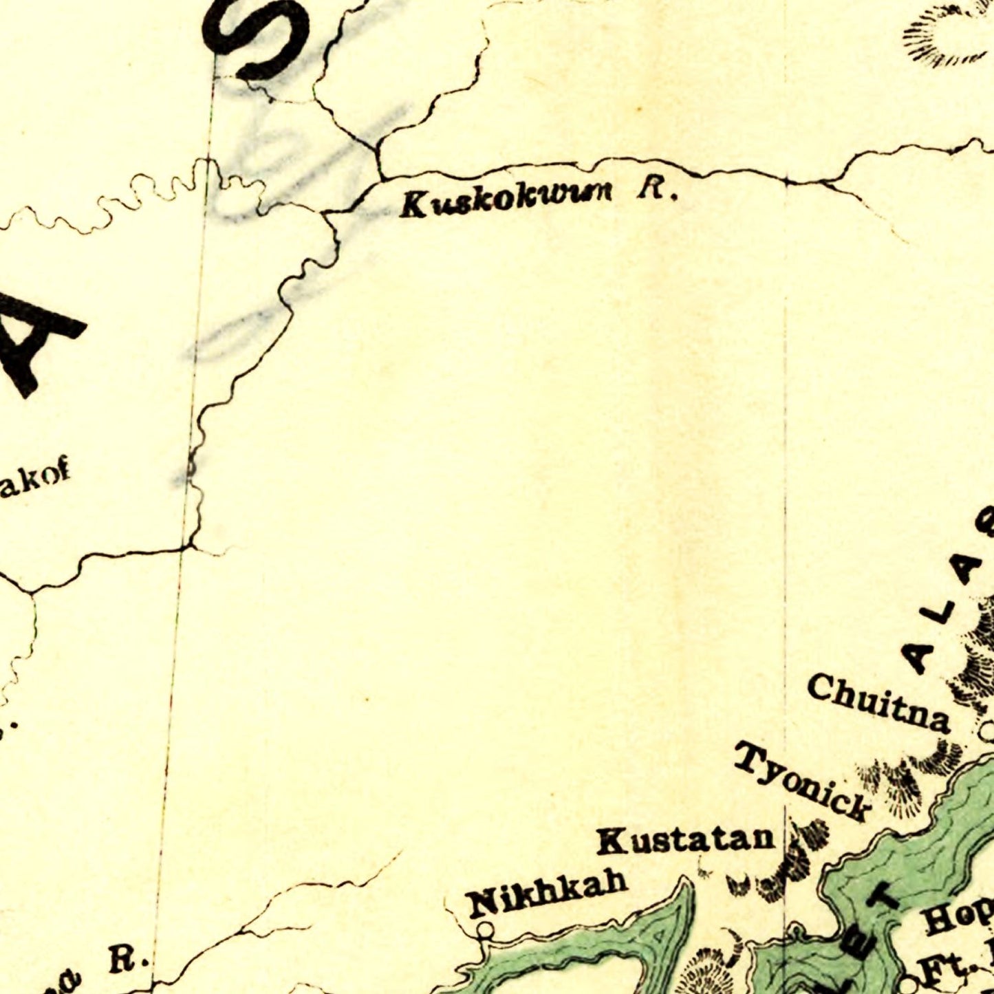 Vintage Map of Alaska 1897