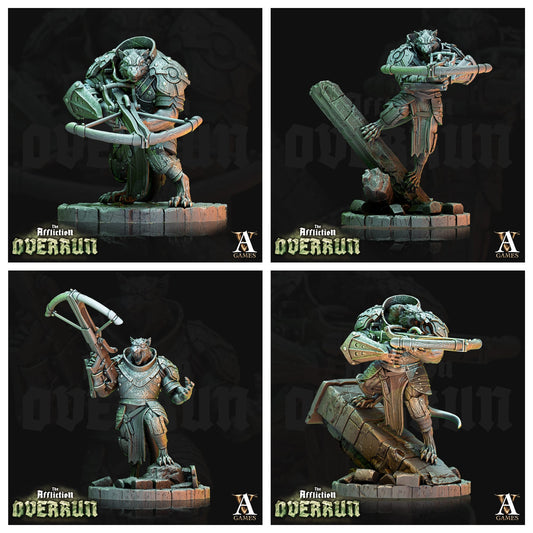 3D Printed Archvillain Games Affliction Overrun - Rat Arbalesters 28mm 32mm D&D