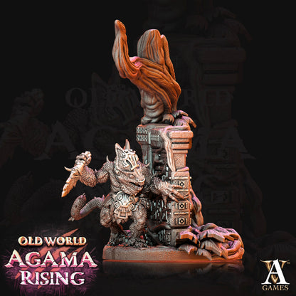 3D Printed Archvillain Games Agama Chameleons Old World Agama Rising 28 32mm D&D