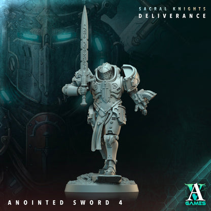 3D Printed Archvillain Games Anointed Swords Sacral Knights Deliverance 28 32mm D&D