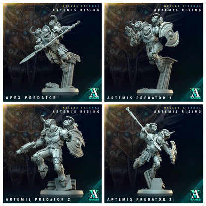 3D Printed Archvillain Games Apex Predator Artemis Predators Hellas Eternal Artemis Rising 28 32mm D&D