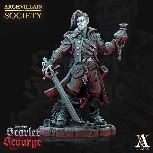3D Printed Archvillain Games Archvillain Society Vol XVI Baron of Lossale - Tristan Kamlon 28mm 32mm D&D