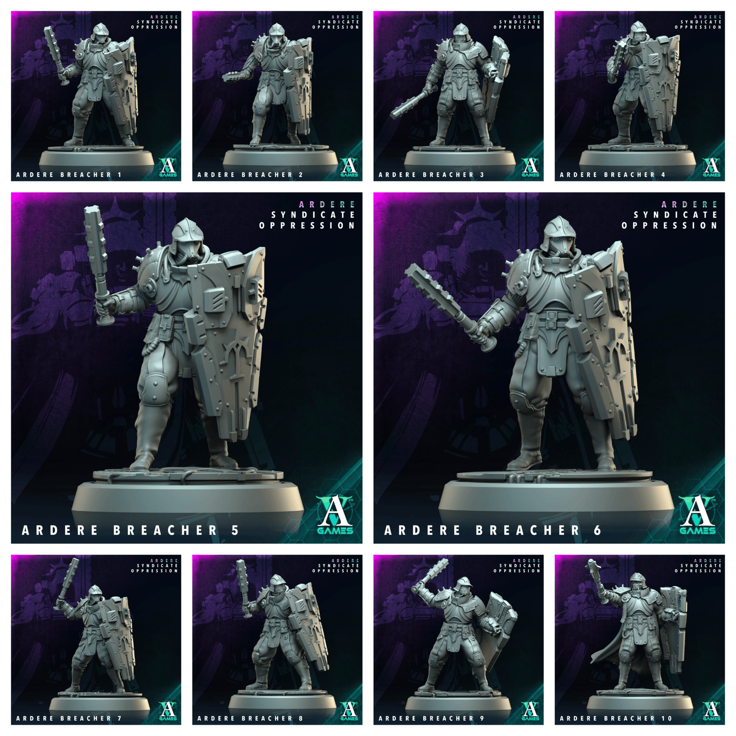 3D Printed Archvillain Games Ardere Breacher Ardere - Syndicate Oppression 28 32mm D&D