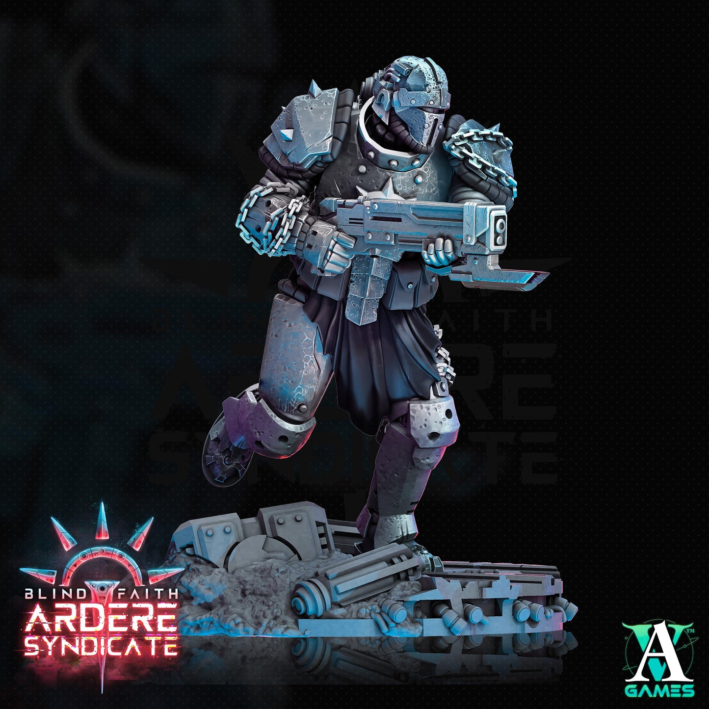 3D Printed Archvillain Games Arderite Light Infantry Blind Faith - Ardere Syndicate 28 32mm D&D