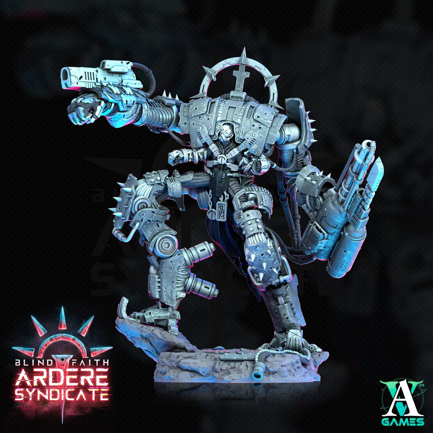 3D Printed Archvillain Games Arderite Sentinels Set Blind Faith - Ardere Syndicate 28 32mm D&D