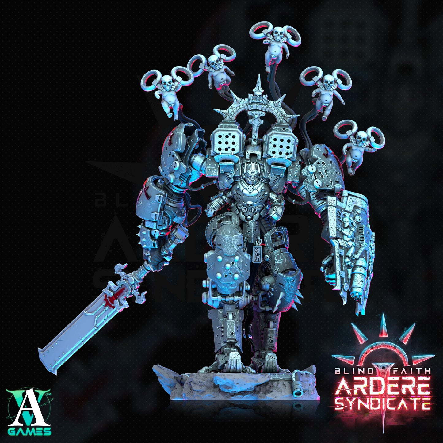 3D Printed Archvillain Games Arderite Sentinels Set Blind Faith - Ardere Syndicate 28 32mm D&D