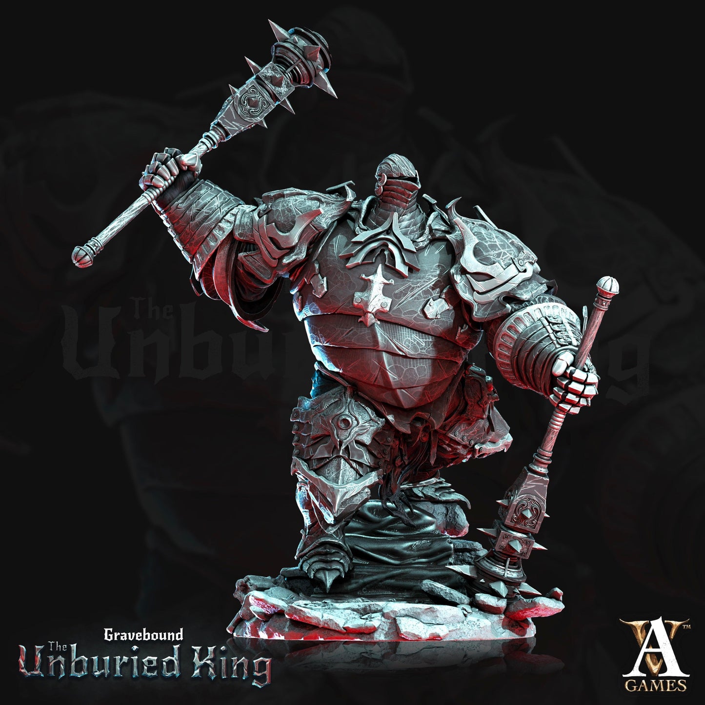 3D Printed Archvillain Games Arma Tenebris - Gravebound The Unburied King 28 32mm D&D